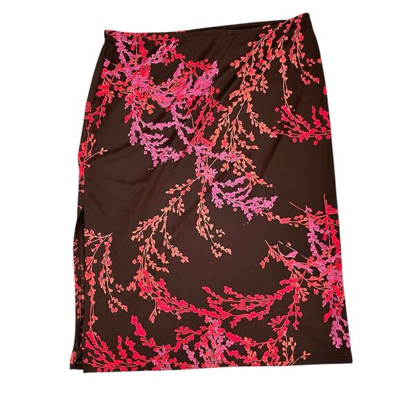 Rampage Womens Skirt Sz Large Knee-Length Y2k 2000's 90's Floral Retro Career - Picture 2 of 11